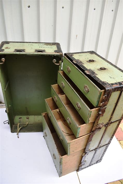 antique steamer trunk with drawers.